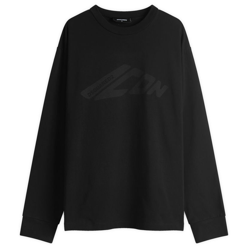 Huppari DSQUARED2 ICON Loose Fit Long Sleeve T-Shirt, Size Large Musta | S79GC0108-S24583-900