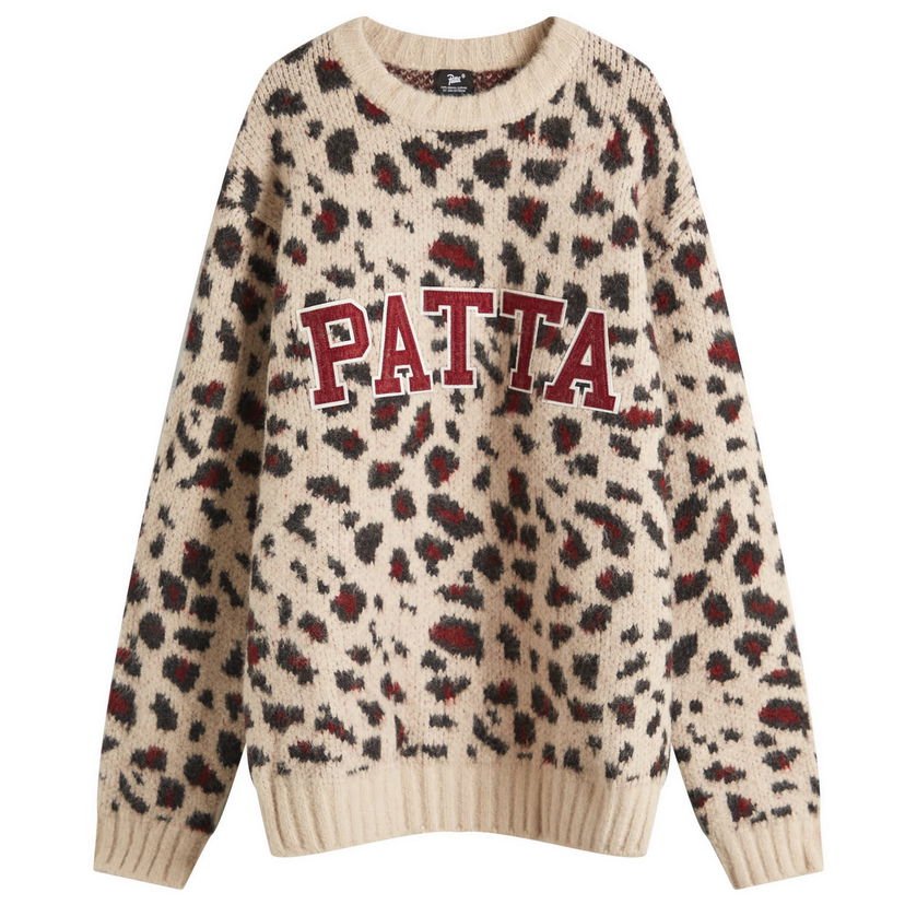 Villapaita Patta Patta Leopard Brushed Knit Jumper Beige | POC-SS25-7020-324-0002-084