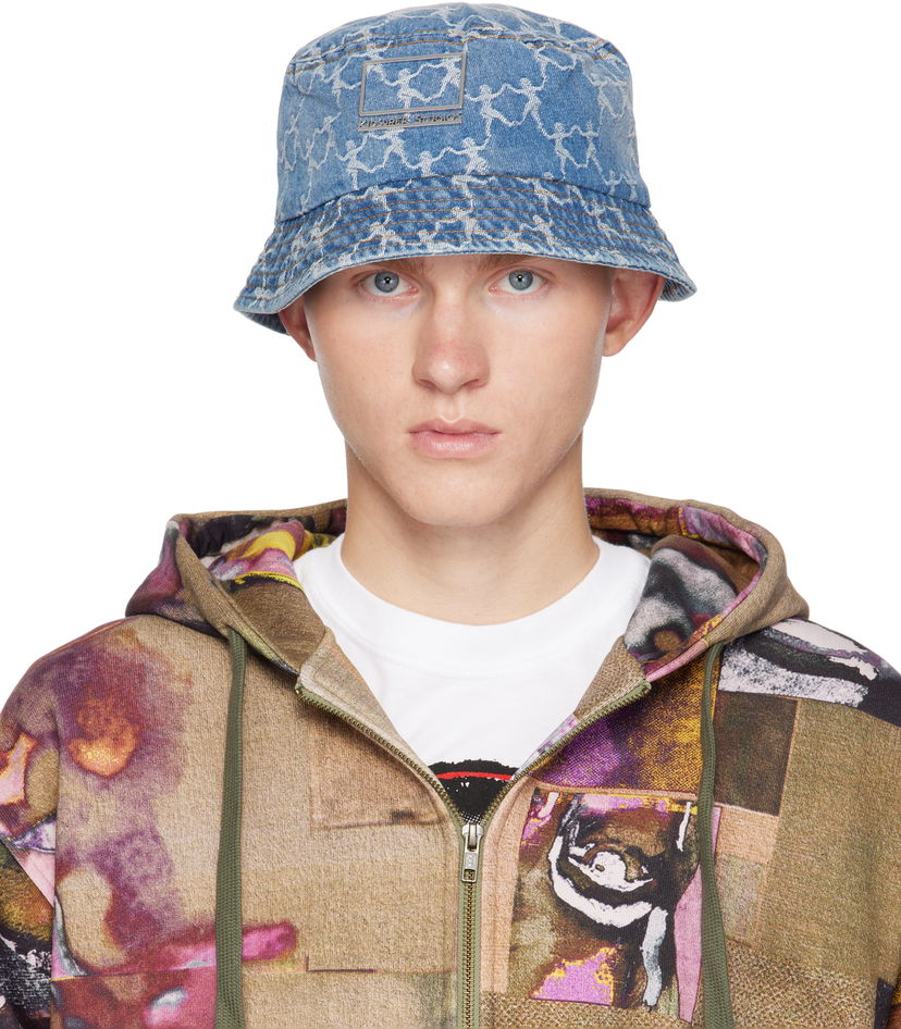 Hattu KidSuper Dancing Ladies Jacquard Denim Bucket Hat Sininen | AW24-HDW-16