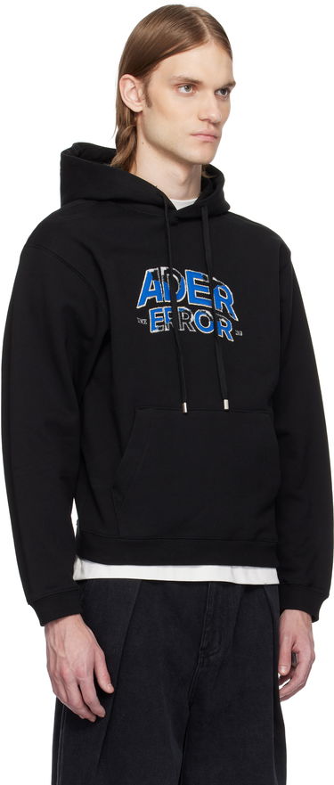 Huppari ADER ERROR Distressed Logo Graphic Print Hoodie Musta | BN25FYHD0101BK, 4