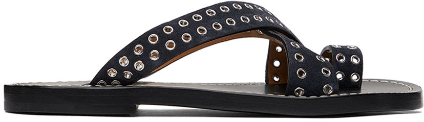 Asusteet ISABEL MARANT Isabel Marant Jinsay Eyelet Suede Thong Sandals Musta | 23PSD0011FA-A1B14S