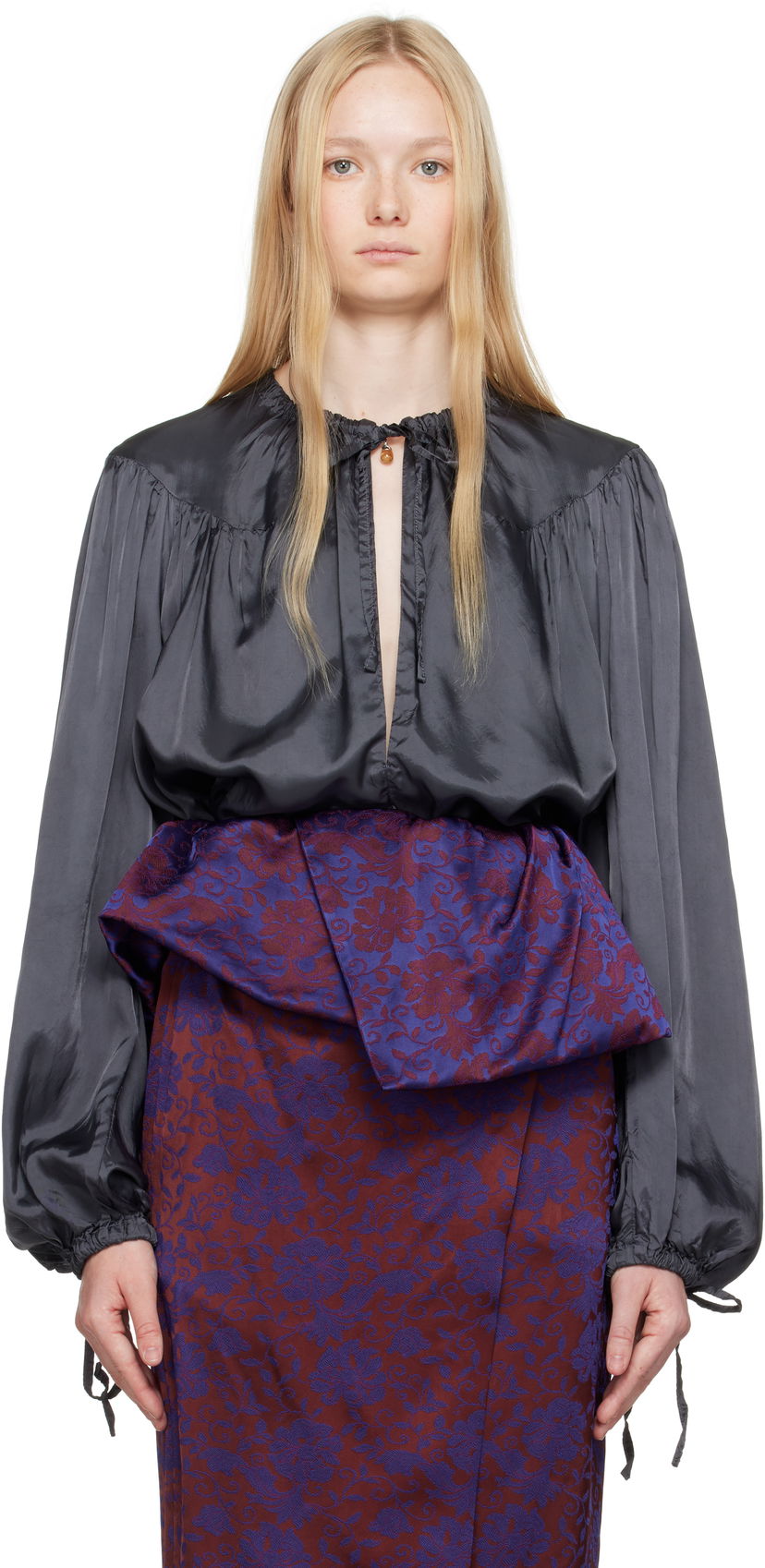 Paita Dries Van Noten Dries Van Noten Drawstring Blouse Musta | 251-010710-1427