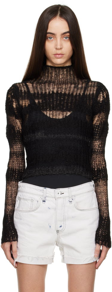 Villapaita rag & bone Lillian Open-Knit Sweater Musta | WAS22FS048FW48, 0