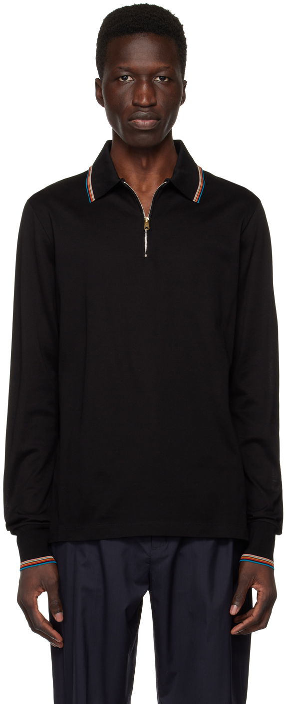 Poolopaita Paul Smith Paul Smith Long Sleeve Zip Polo Musta | M1R-031Y-K00089-79