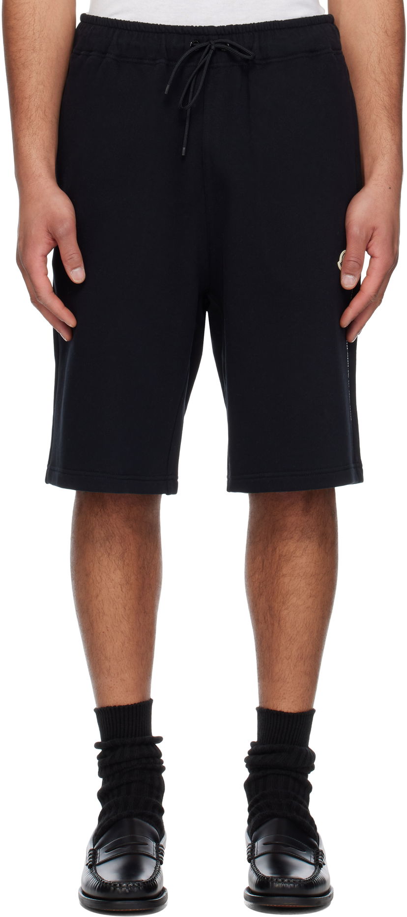 Shortsit Moncler Moncler Genius x FRGMT Hiroshi Fujiwara Embroidered Logo Cotton Shorts Musta | K109U8H00001M5214