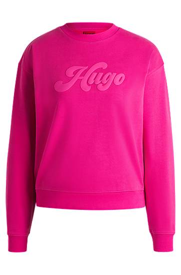 Villapaita BOSS Relaxed Fit Cotton Blend Sweatshirt with Retro Logo by HUGO Vaaleanpunainen | 50541169