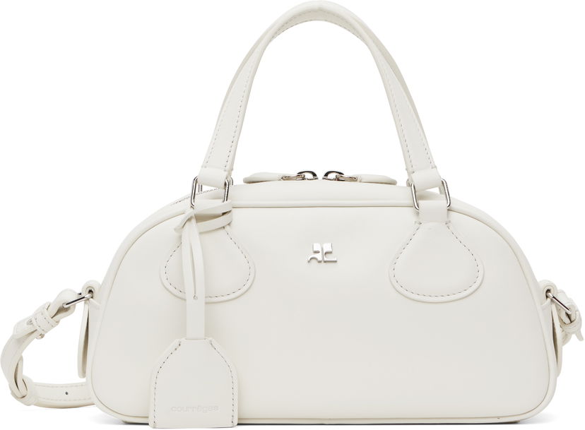 Käsilaukku Courrèges Courrèges Friday Bowling Leather Bag Valkoinen | 125GSA167CR0065