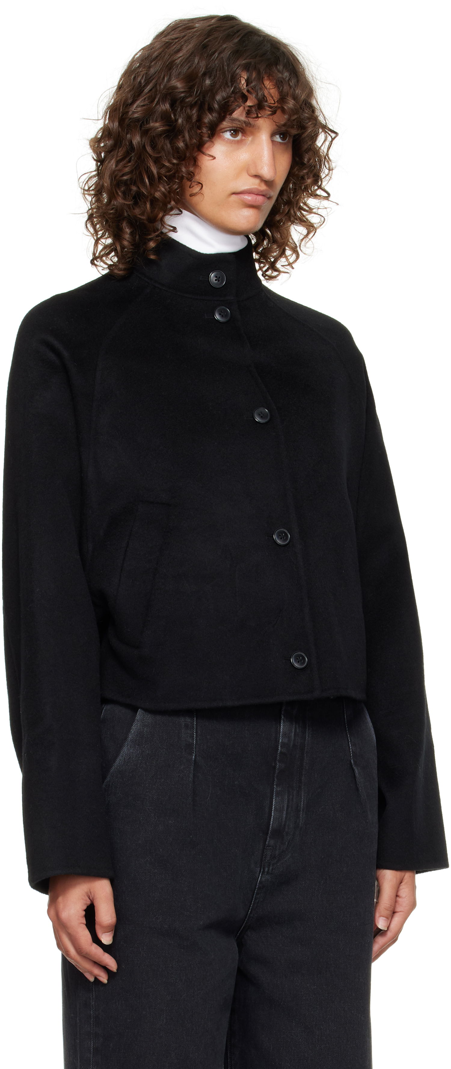 Takki Loulou de Saison Loulou de Saison Nyma Cropped Wool Jacket Musta | NYMA, 1