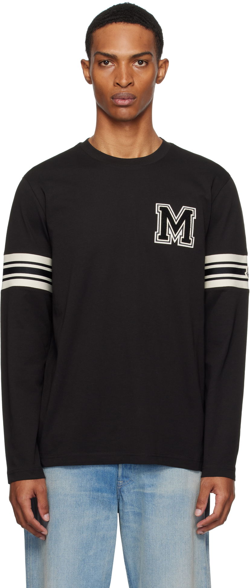 T-paita Moncler Moncler Archivio Long Sleeve T-Shirt Musta | K20918D0000589AYY