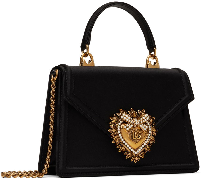 Käsilaukku Dolce & Gabbana Small Devotion Satin Bag Musta | BB6711 A7630, 1