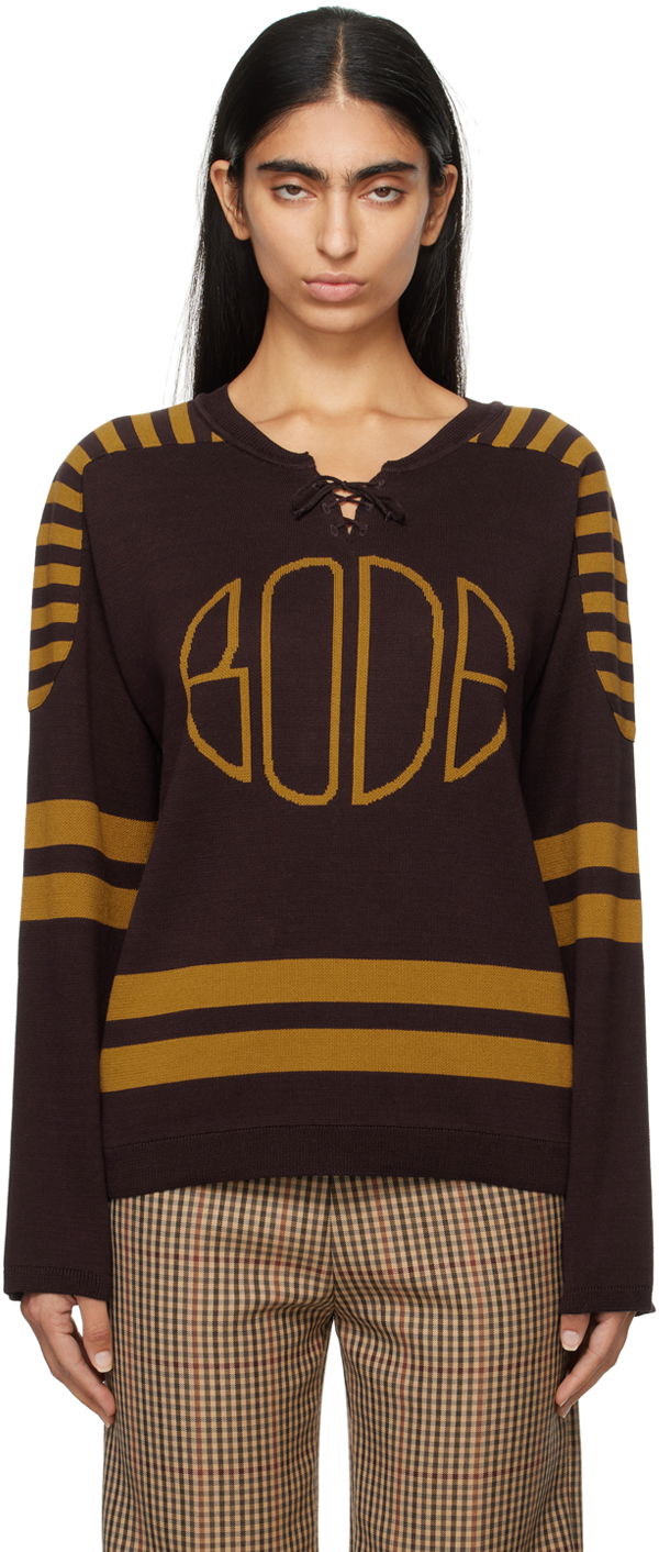 Villapaita Bode Rink Sweater Ruskea | MRF24KT013