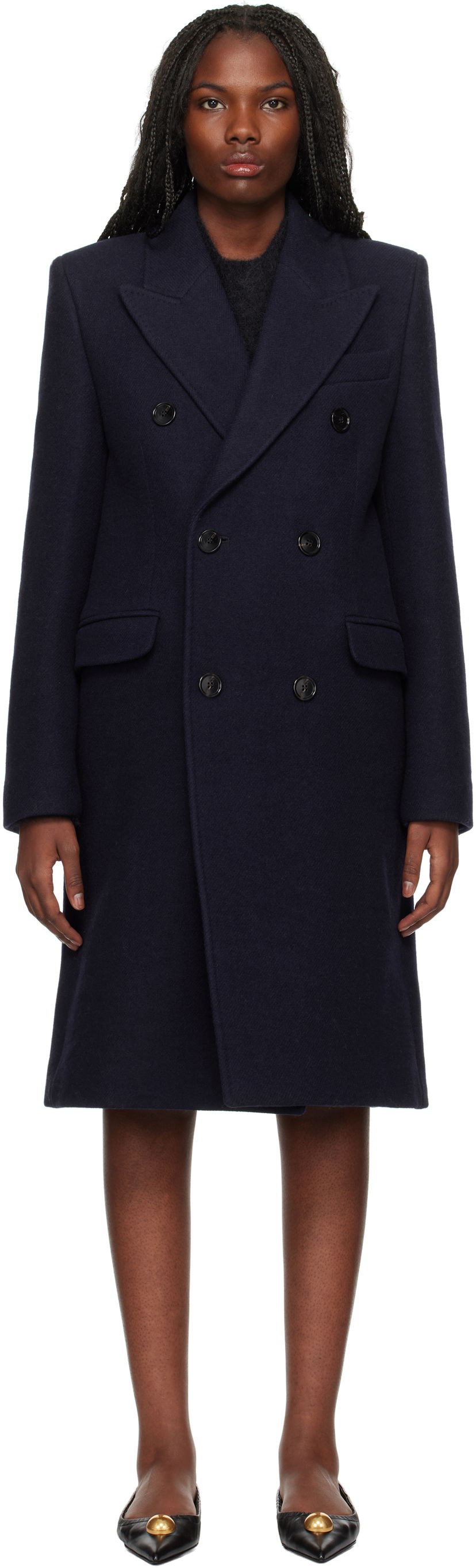 Takit AMI Double Breasted Coat Musta | FCO110.WV0049