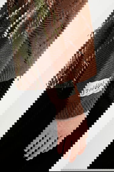 Villapaita Andersson Bell Andersson Bell Argyle Fisherman Hooded Zip-Up Cardigan Ruskea | atb1347u, 4