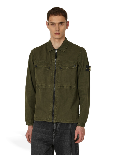 Paita Stone Island Garment Dyed Overshirt Olive Vihreä | 7915102WN V0158