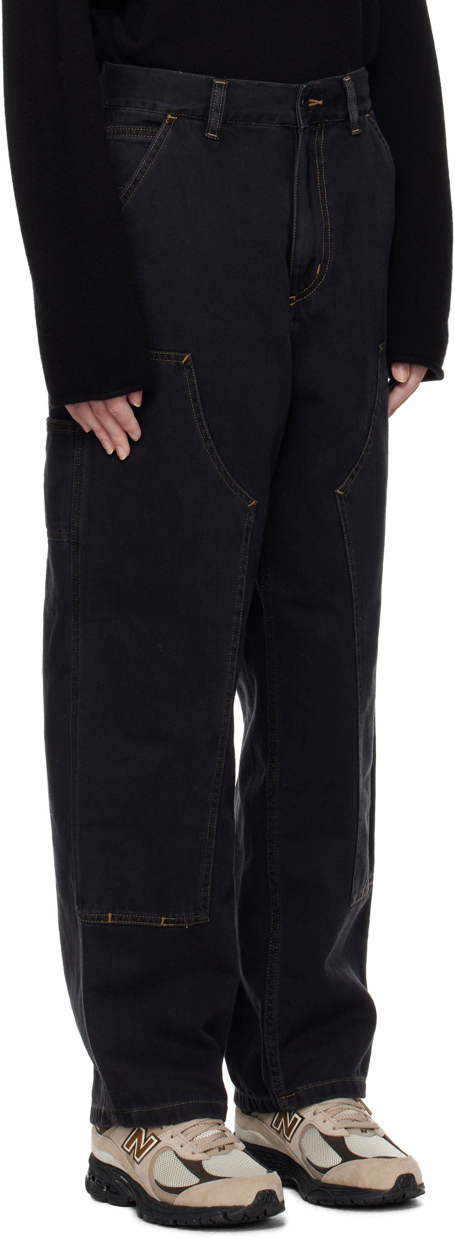Cargo housut Carhartt WIP Double Knee Denim Work Pants Musta | I034229 8906, 1