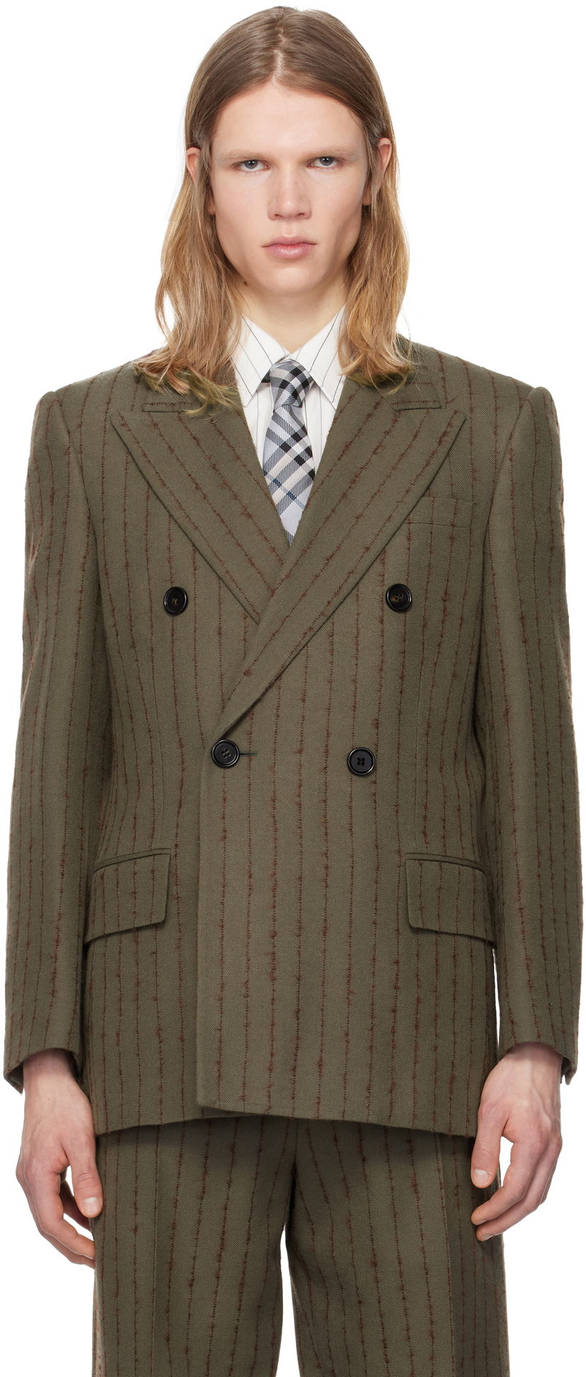 Verryttelypuku Burberry Burberry Tailored Double-Breasted Blazer Vihreä | 8103522
