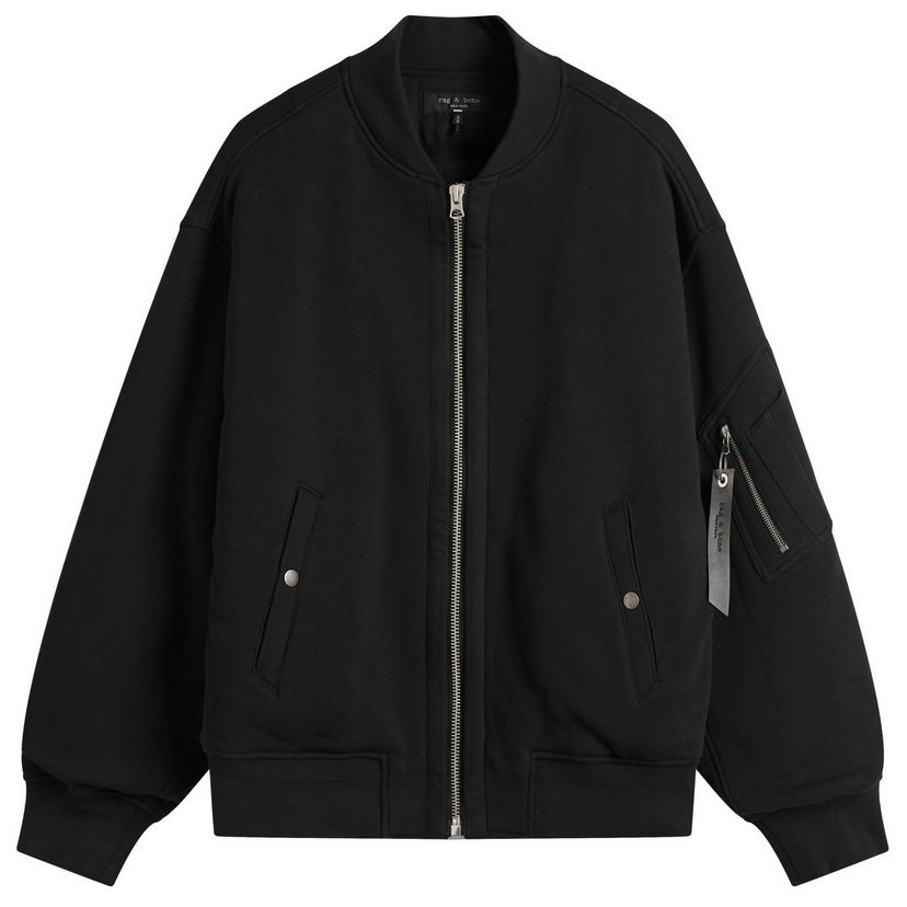 Bomber-takki rag & bone Manston Vintage Terry Bomber Jacket Musta | MBC24HT010V810