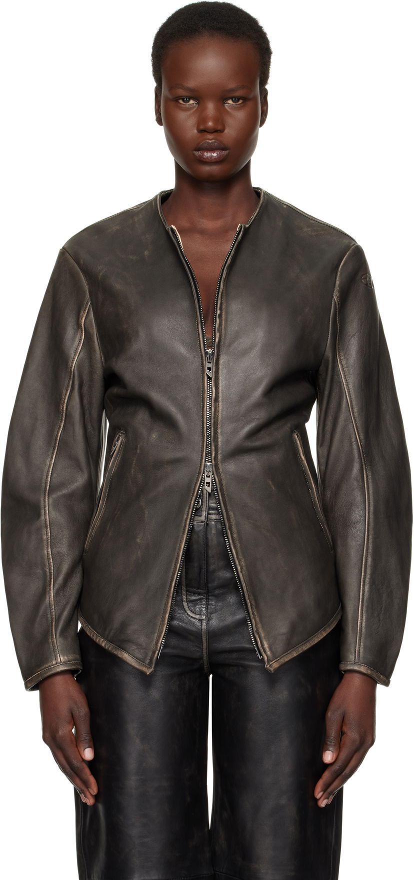 Takki Diesel Leather Jacket Musta | A15873 0EGBL
