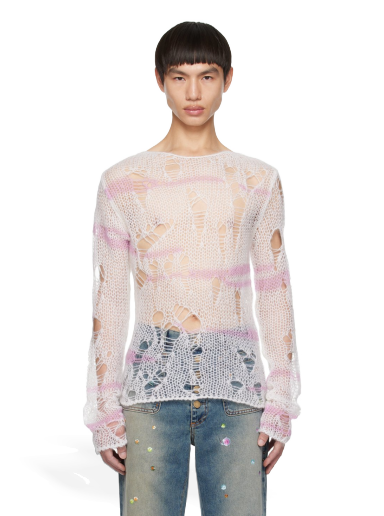 Villapaita Acne Studios Laddered Sweater Valkoinen | B60276-