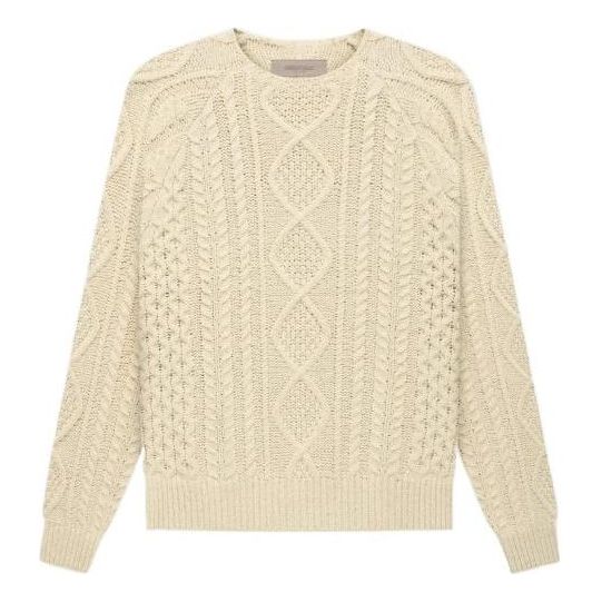 Villapaita Fear of God Fear of God Essentials Cable Knit Sweater Beige | FOG-FW22-749