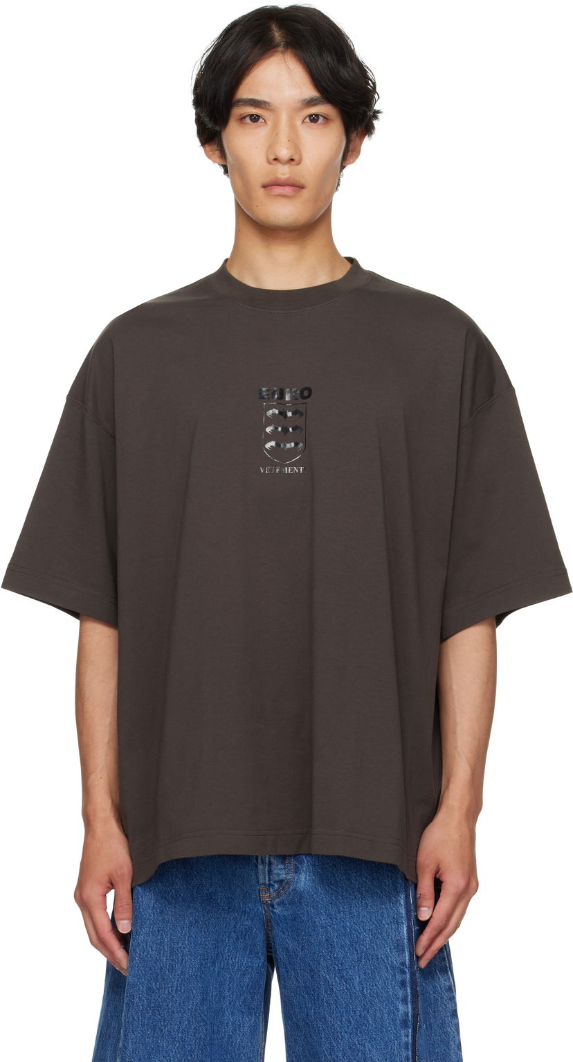 T-paita VETEMENTS Vetements Bats Logo Regular T-Shirt Ruskea | UH76TR650C