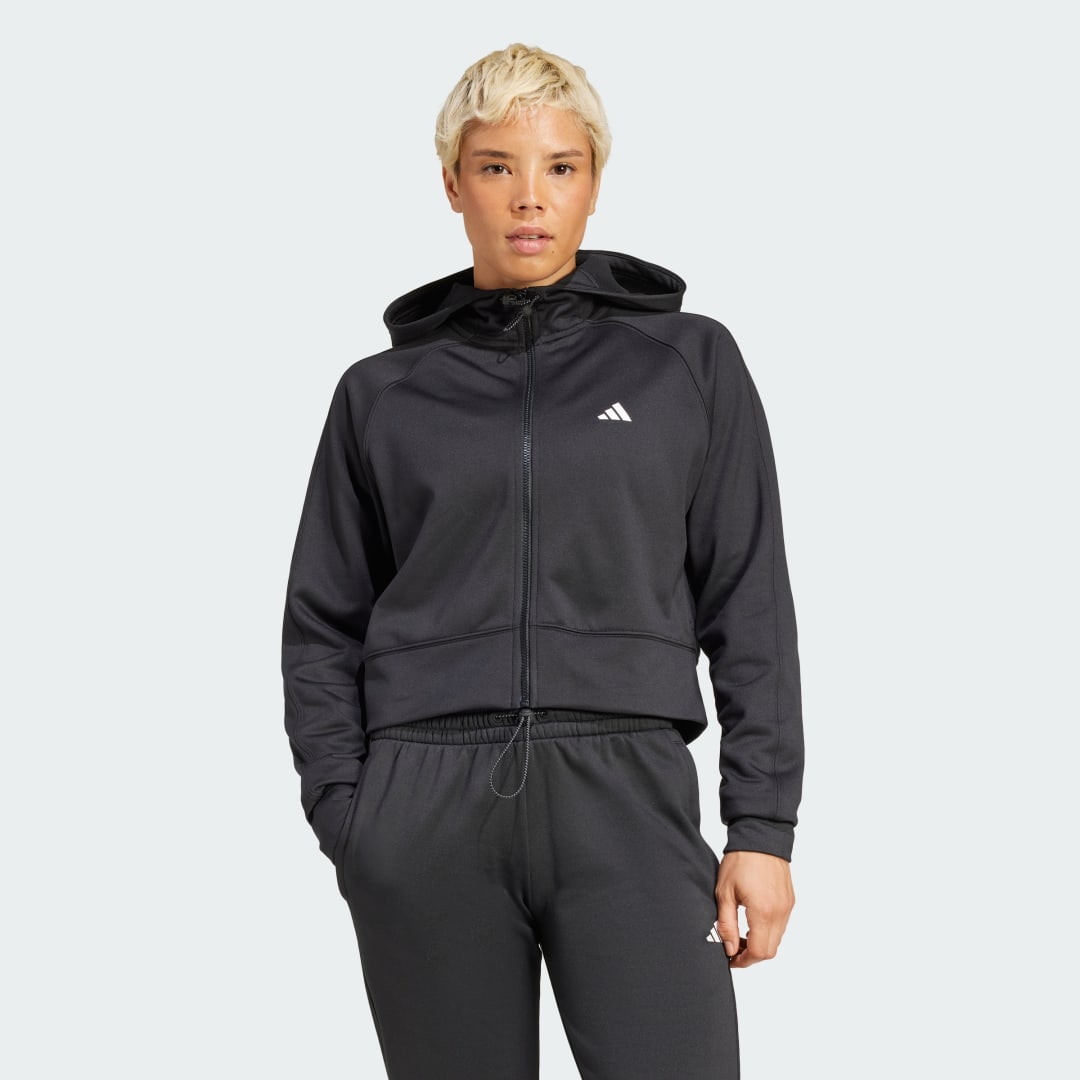 Huppari adidas Performance Game and Go Full-Zip Fleece Jacket Musta | IX5065, 0