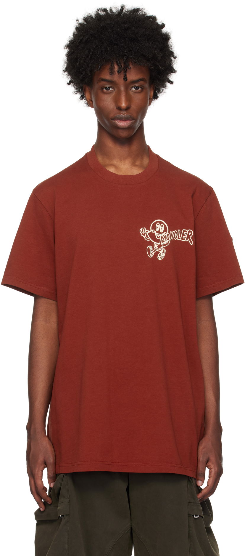 T-paita Moncler Moncler Printed T-Shirt Punainen | J20918C0005083927