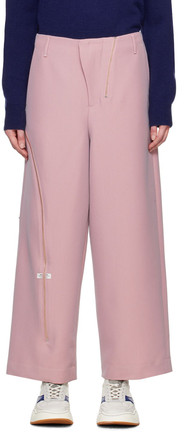 Housut ADER ERROR Wide Leg Zip Detail Trousers Vaaleanpunainen | BN01SSBT0110PK