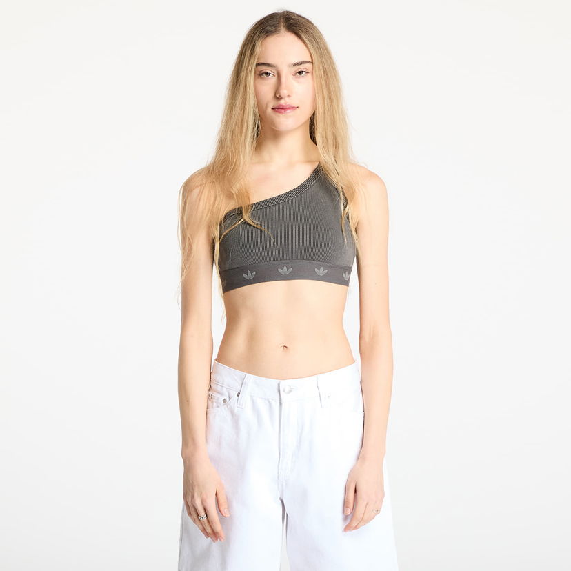 Rintaliivit adidas Originals Ribbed One Shoulder Top Harmaa | JC7558