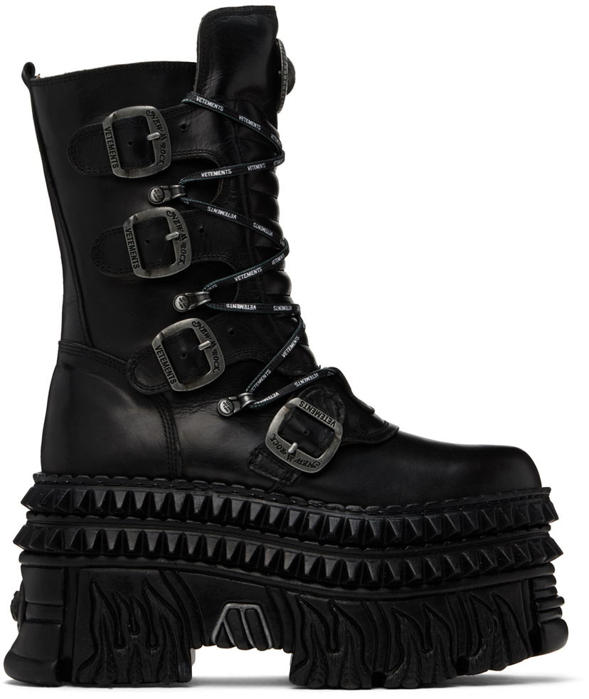 Tennarit ja kengät VETEMENTS VETEMENTS New Rock Edition Platform Lace Up Boots Musta | UA65BO110B