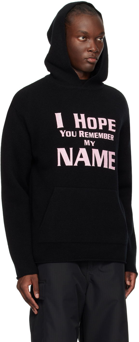 Huppari We11done We11done 'I Hope You Remember My Name' Graphic Print Hoodie Musta | WD-KT2-24-616-U-BK, 1
