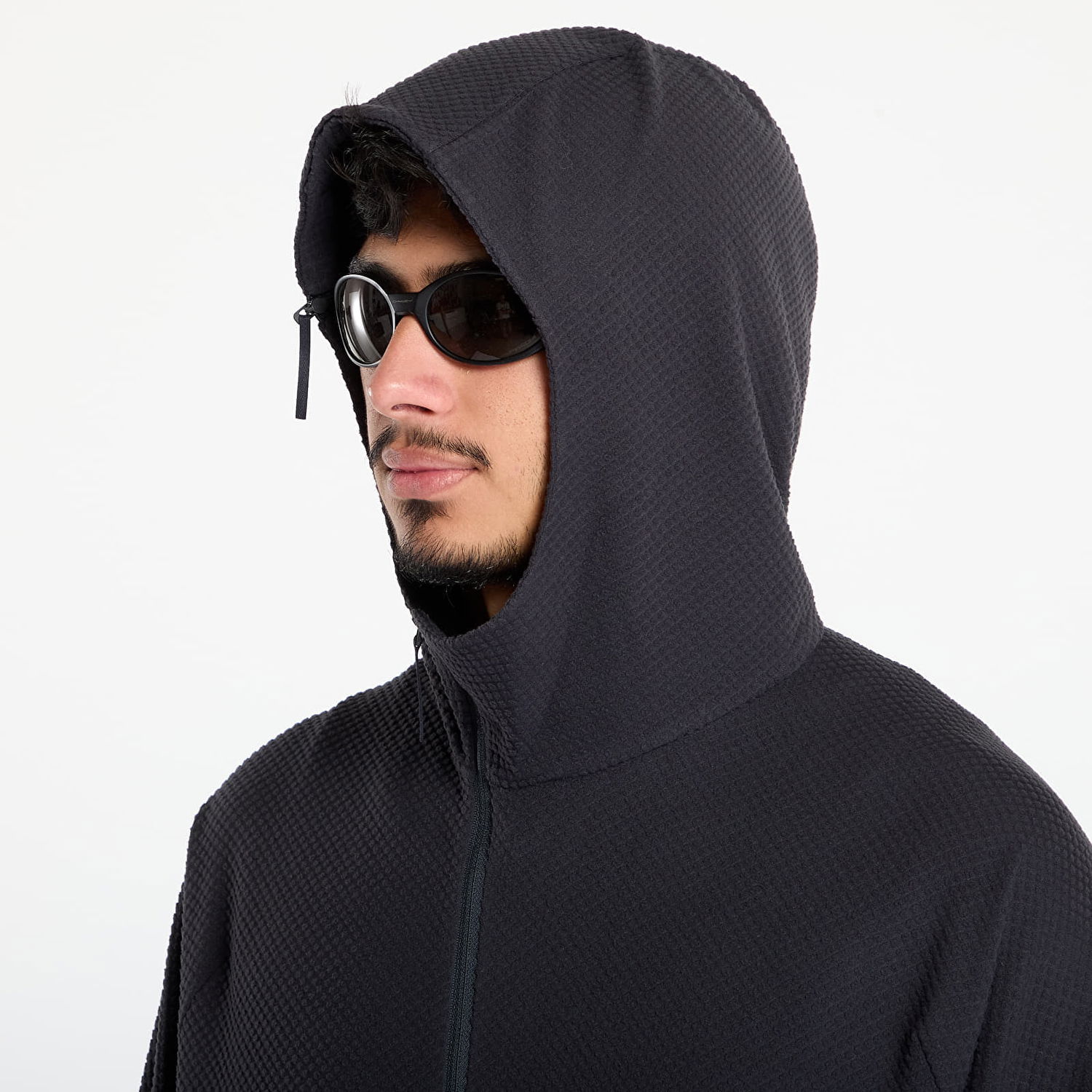 Huppari Post Archive Faction (PAF) Textured Full-Zip Fleece Hoodie Musta | A1-100CC, 1