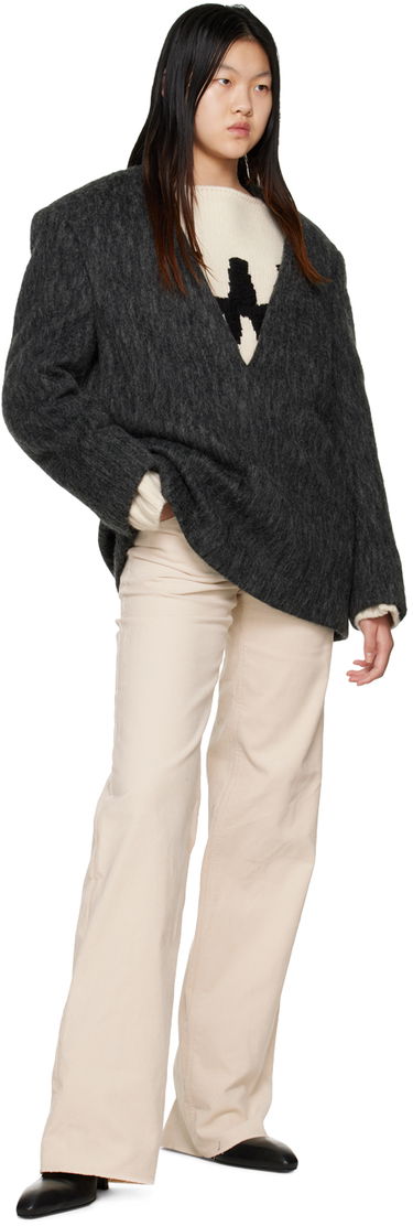 Takki We11done We11done Y-Neck Fuzzy Jacket Harmaa | WD-JK3-22-020-W-DG, 3