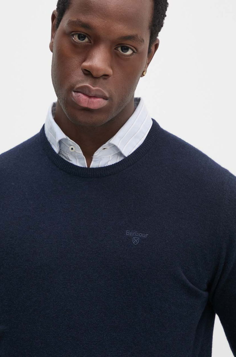 Villapaita Barbour Wool Crewneck Sweater Tummansininen | MKN0345