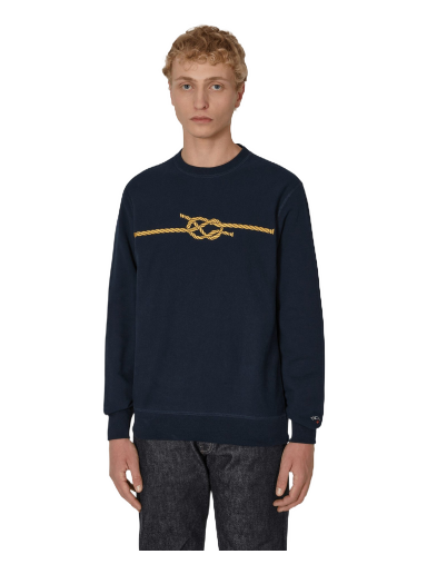 Huppari Noah Knot Crewneck Sweatshirt Blue Musta | SS070FW22 NVY