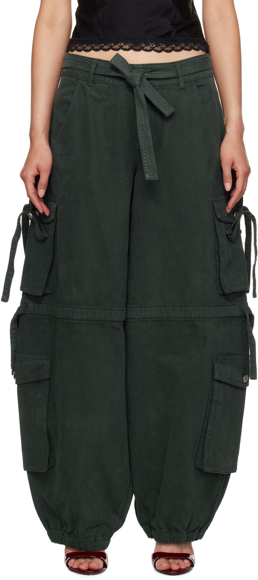 Cargo housut GUIZIO Guizio Anais Cargo Pants Vihreä | F24203W100