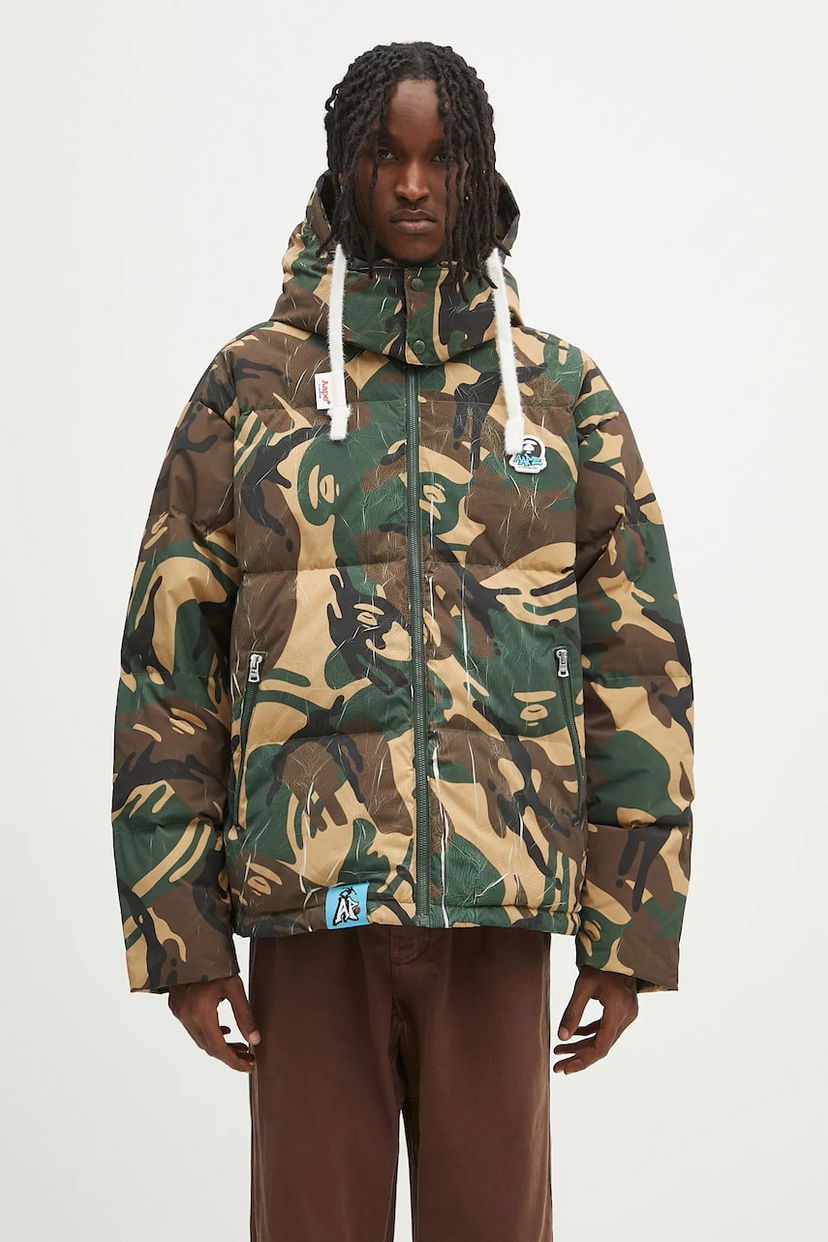 Puffer takki AAPE by A Bathing Ape AAPE Main Down Jacket Vihreä | AAPDNM7665XAN