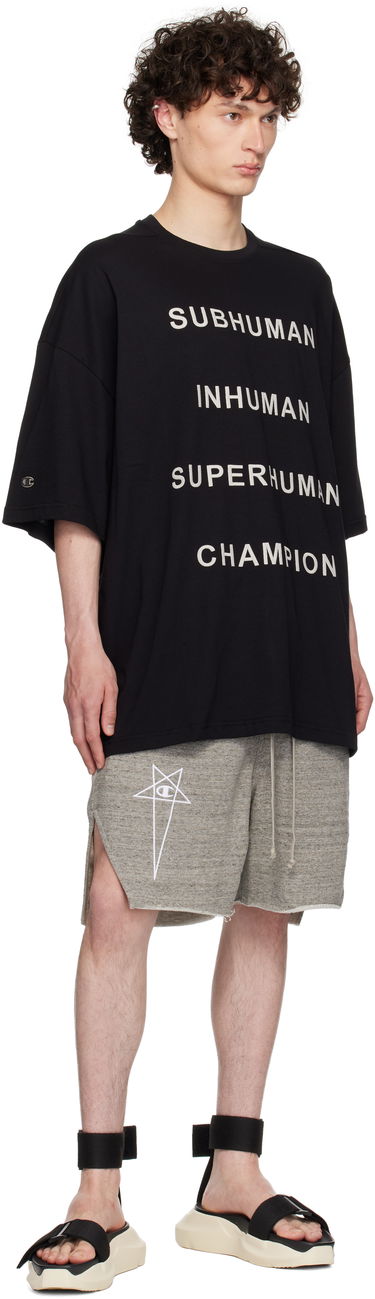 T-paita Rick Owens Rick Owens Champion Edition Tommy T-Shirt Musta | CM01E1675 CHJG JERSEY, 3
