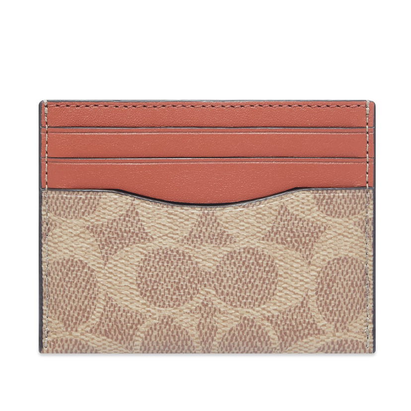 Lompakko Coach Signature Canvas And Leather Card Holder Ruskea | 936-NU3