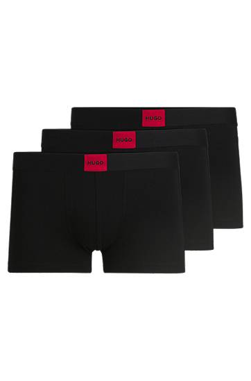 Nyrkkeilijät BOSS HUGO Trunks Three-Pack with Logo Waistbands Musta | 50532797