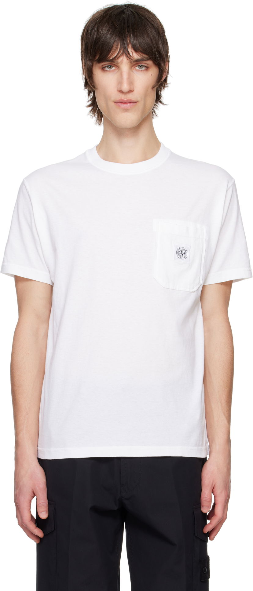 T-paita Stone Island Stone Island Organic Cotton Jersey Fissato T-Shirt Valkoinen | K1S15 2100219 S0057