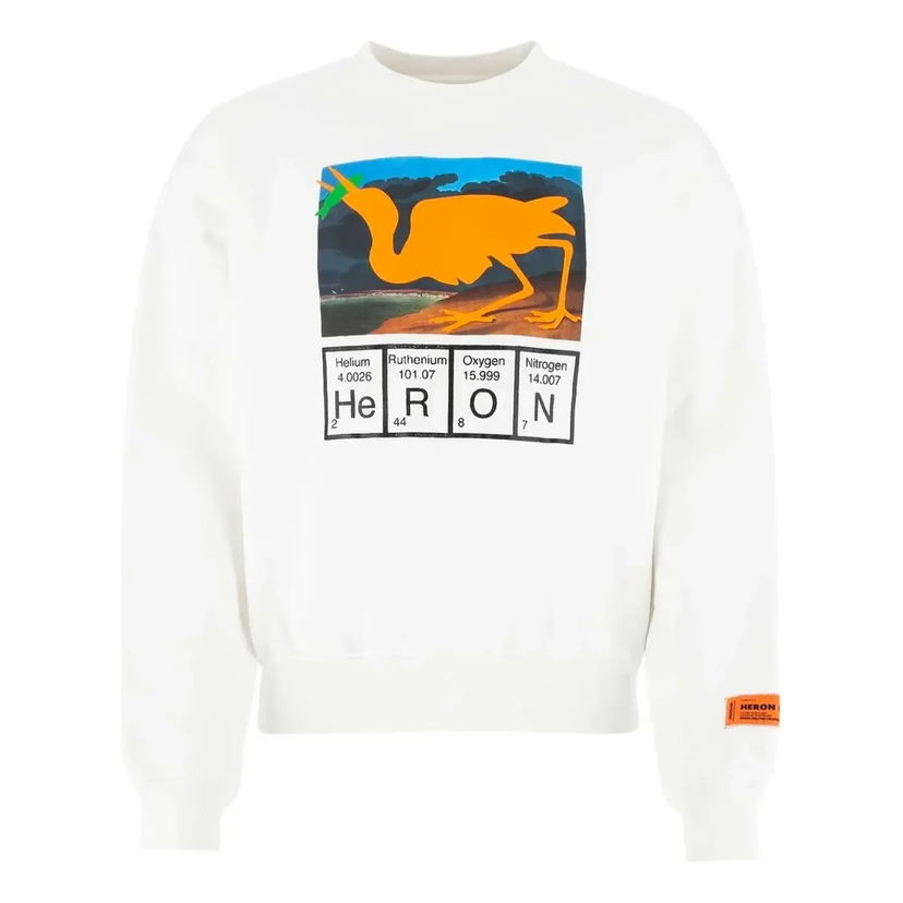 Huppari HERON PRESTON Heron Preston Periodic Table Print Sweatshirt Valkoinen | HMBA016S21JER0010120