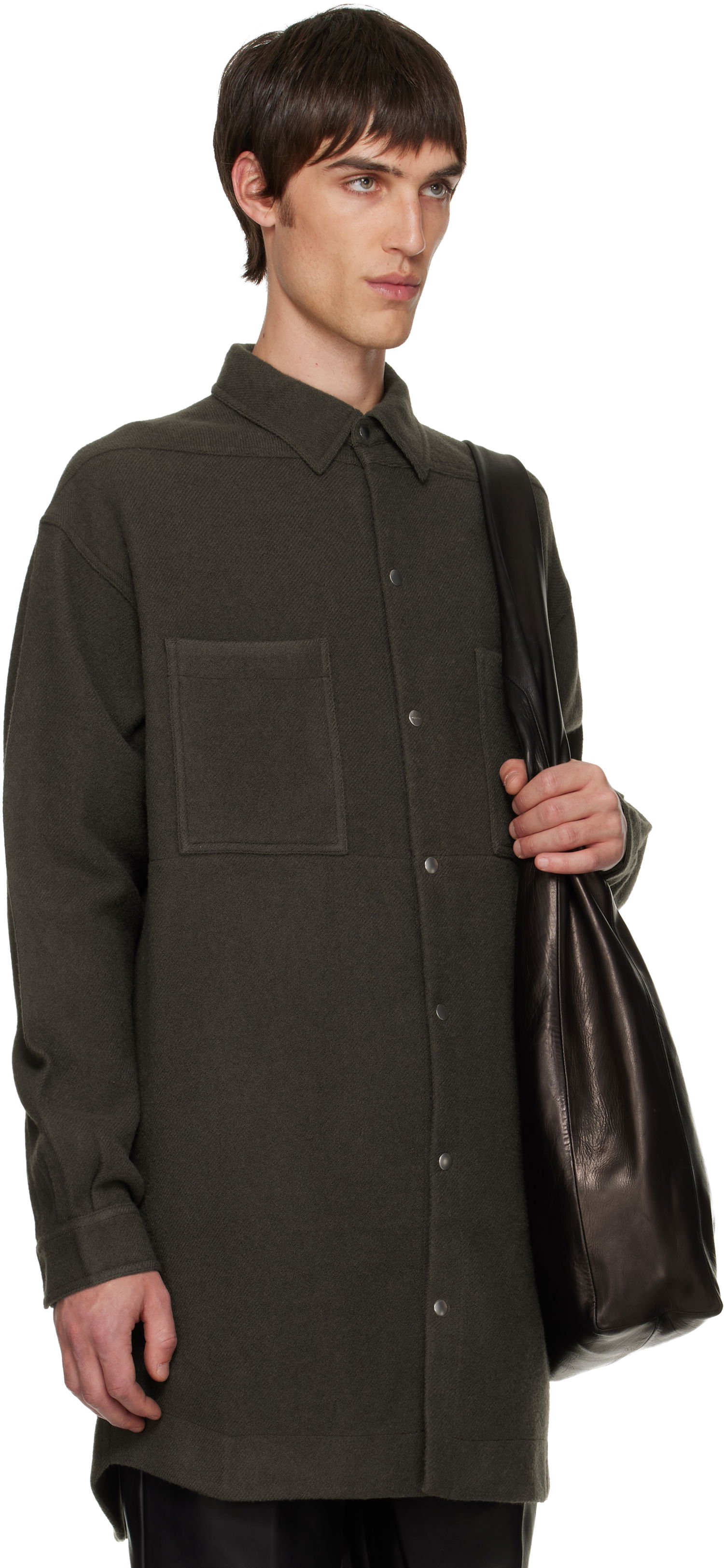 Paita Rick Owens Concordians Oversized Outershirt Vihreä | RU02E1739 WBD, 1