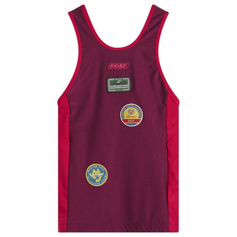 Tankkitoppi Martine Rose Martine Rose Badge Vest, Size Large Burgundia | 661JT06102-RED