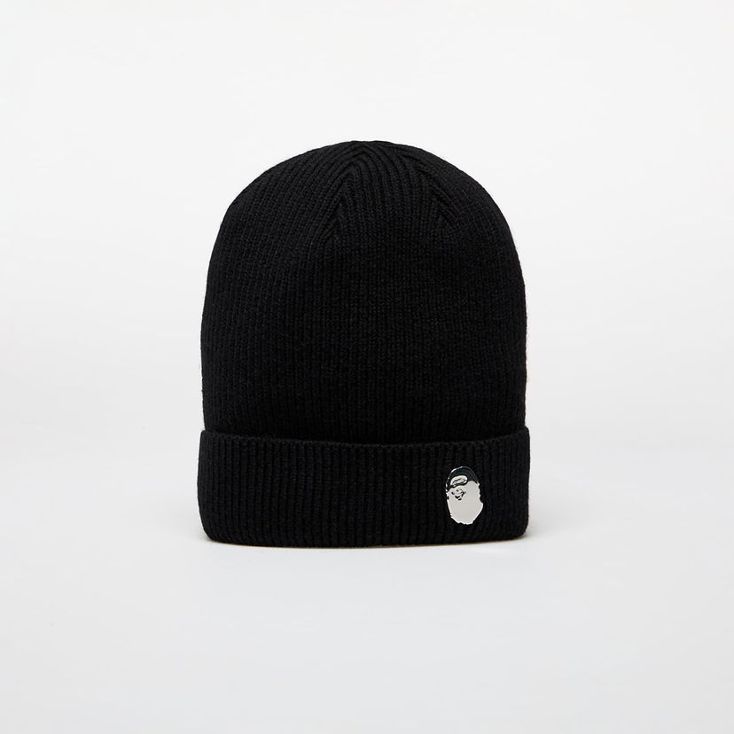 Pipo BAPE One Point Knit Cap Musta | 001HTK801304M BLK