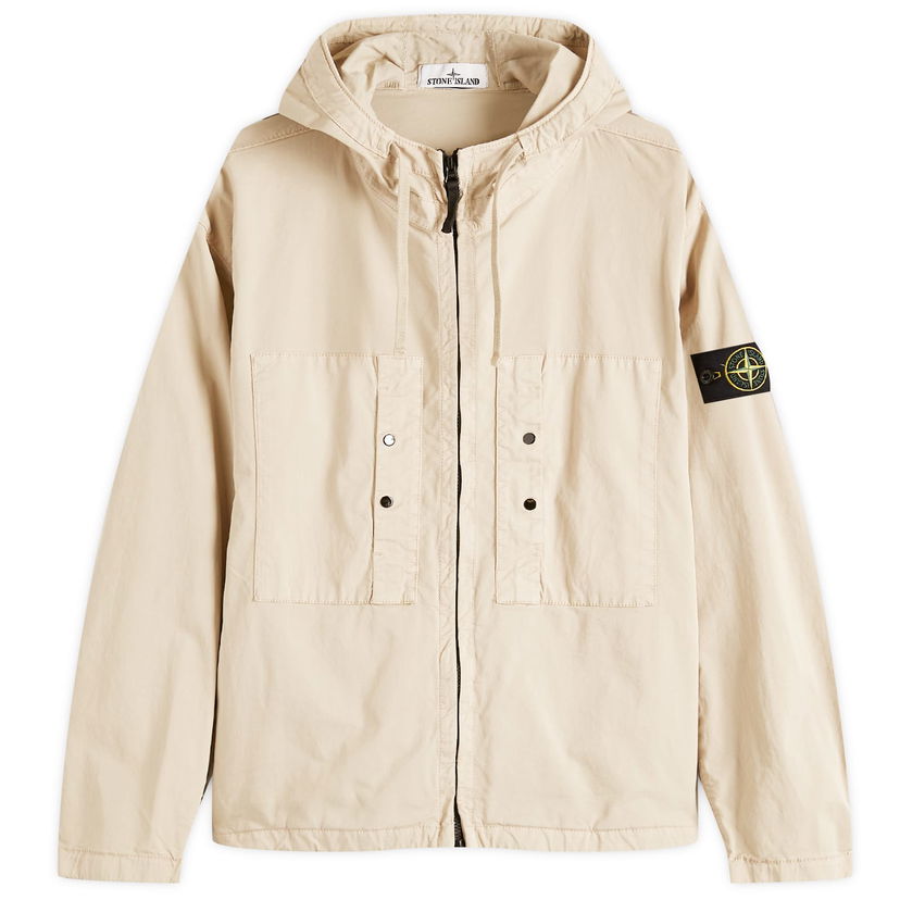 Huppari Stone Island Stone Island Supima Cotton Twill Stretch-TC Hooded Jacket Beige | K1S154100091-V009A