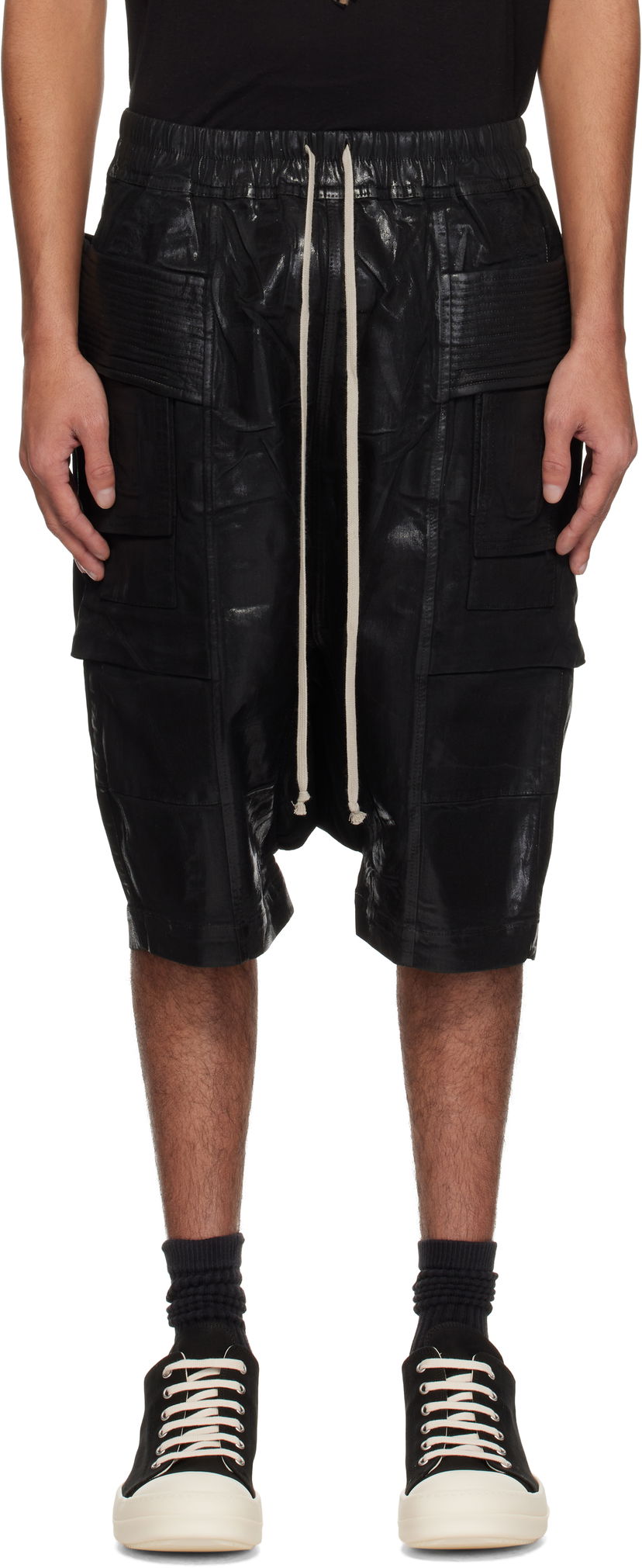 Shortsit Rick Owens Rick Owens DRKSHDW Hollywood Creatch Cargo Pods Shorts Musta | DU01E3382 SCF