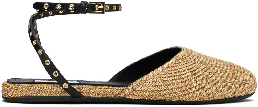 Asusteet Alaïa ALAÏA Paper Straw Ballerina Flats Beige | AA3S127TK036