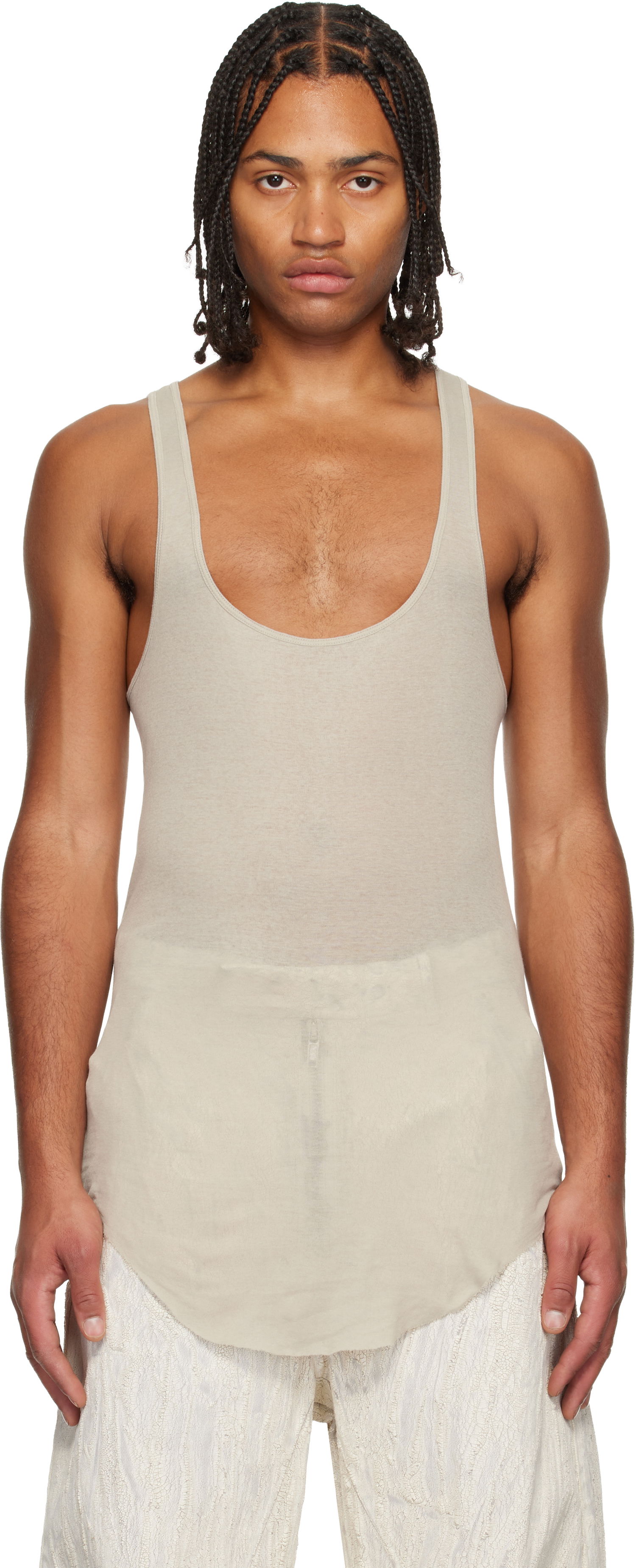 Tankkitoppi Rick Owens Concordians Pony Tank Top Beige | RR02E1104 MR, 0