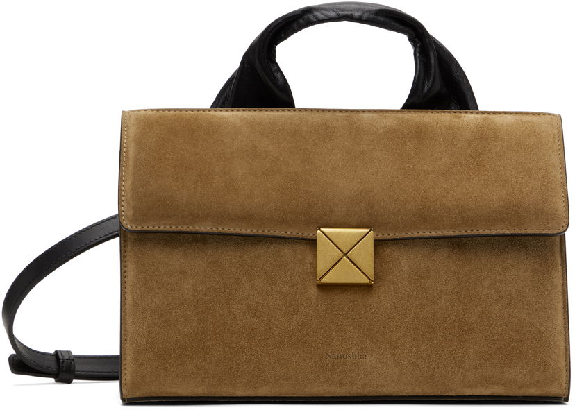 Käsilaukku Nanushka Nanushka Sandi Lock Suede Bag Ruskea | NW25CRBG09477